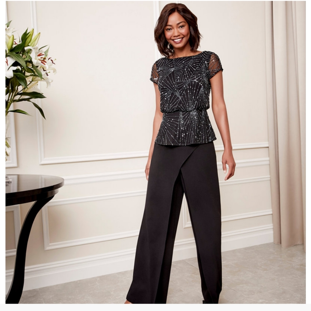 Adrianna papell drape evening pants